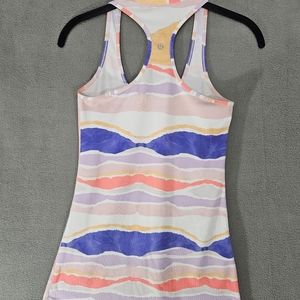 Lululemon Athletic Womens Tank Top Shirt Size 6 Multicolor Stripped Razer Back